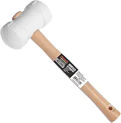 Famastil Martelo Borracha 40Mm Branco C/Madeira, Colorido