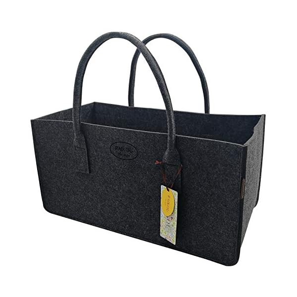 RAIKOU KULT Filz-Tasche Shopper NEU Filzkorb Einkaufstasche Henkeltasche Zeitungskorb Stabile Kaminholztasche…