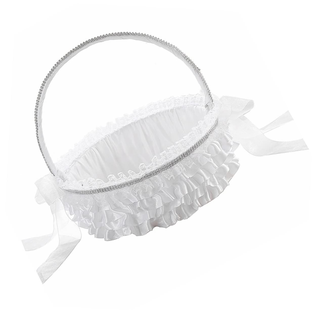 Cabilock 2stücke Hochzeitsblumenkorb Für Blumenmädchen Design Mit Spitzenrand Für Zeremonien Und Feierlichkeiten Leicht Und Tragbar Streuen Von Blütenblättern