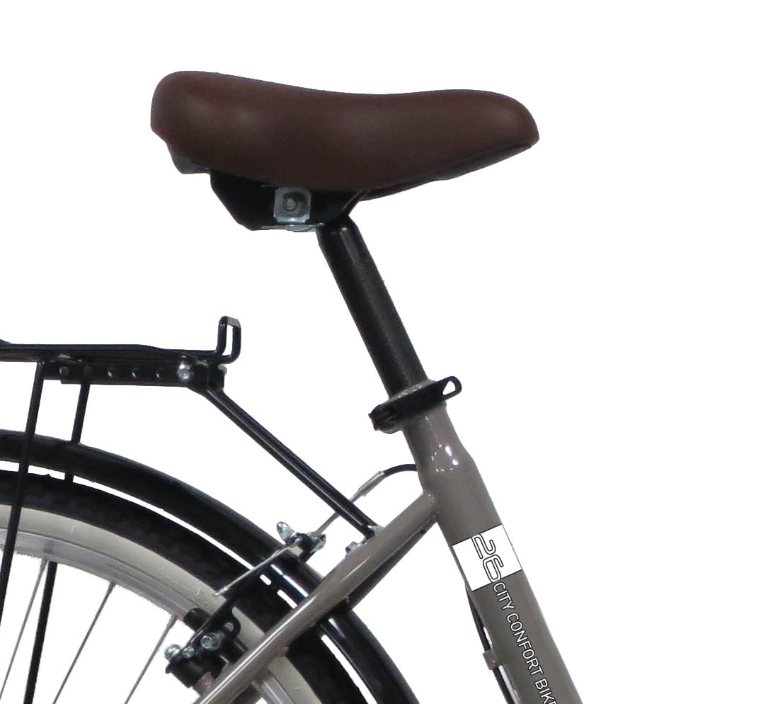 Denver 26" Femme City Gris - 6 Vitesses avec Poignée Tournante Equipement Complet City