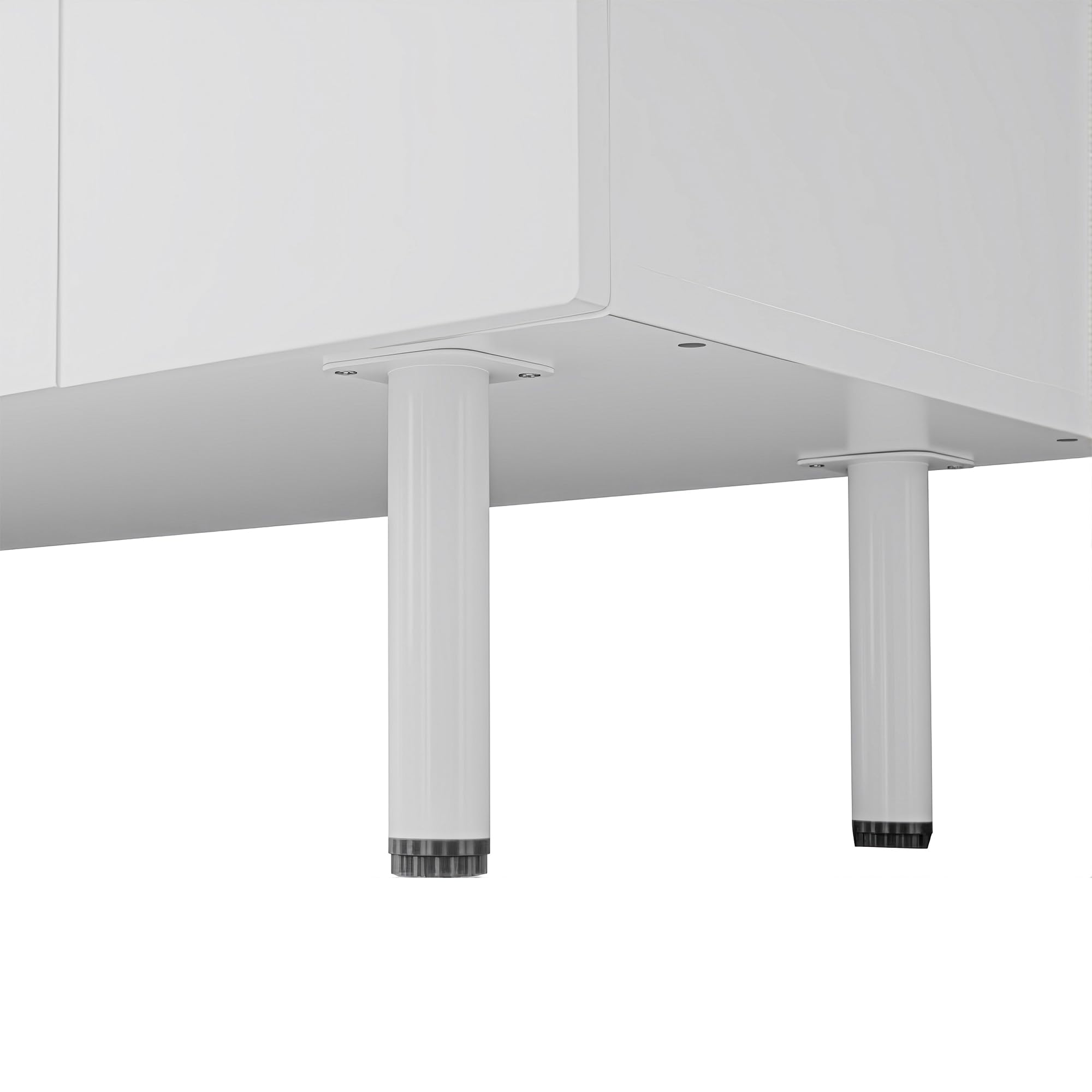 vutizal Weißes Sideboard mit Geometrie Design und Kurven, Esszimmermöbel Groß Stauraum, Schrank mit Geräuschlosen Scharnieren – Modernes Highboard für Wohnzimmer, 160cm