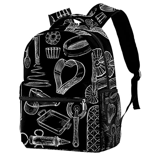 Sac à dos de voyage campus noir et blanc avec porte-bouteille mixte