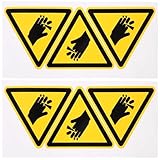 Healvian Industrial Safety Warning Sign Stickers 6-Pack Self-Adhesive Vinyl Caution Labels for Machinery and Workplace Safety