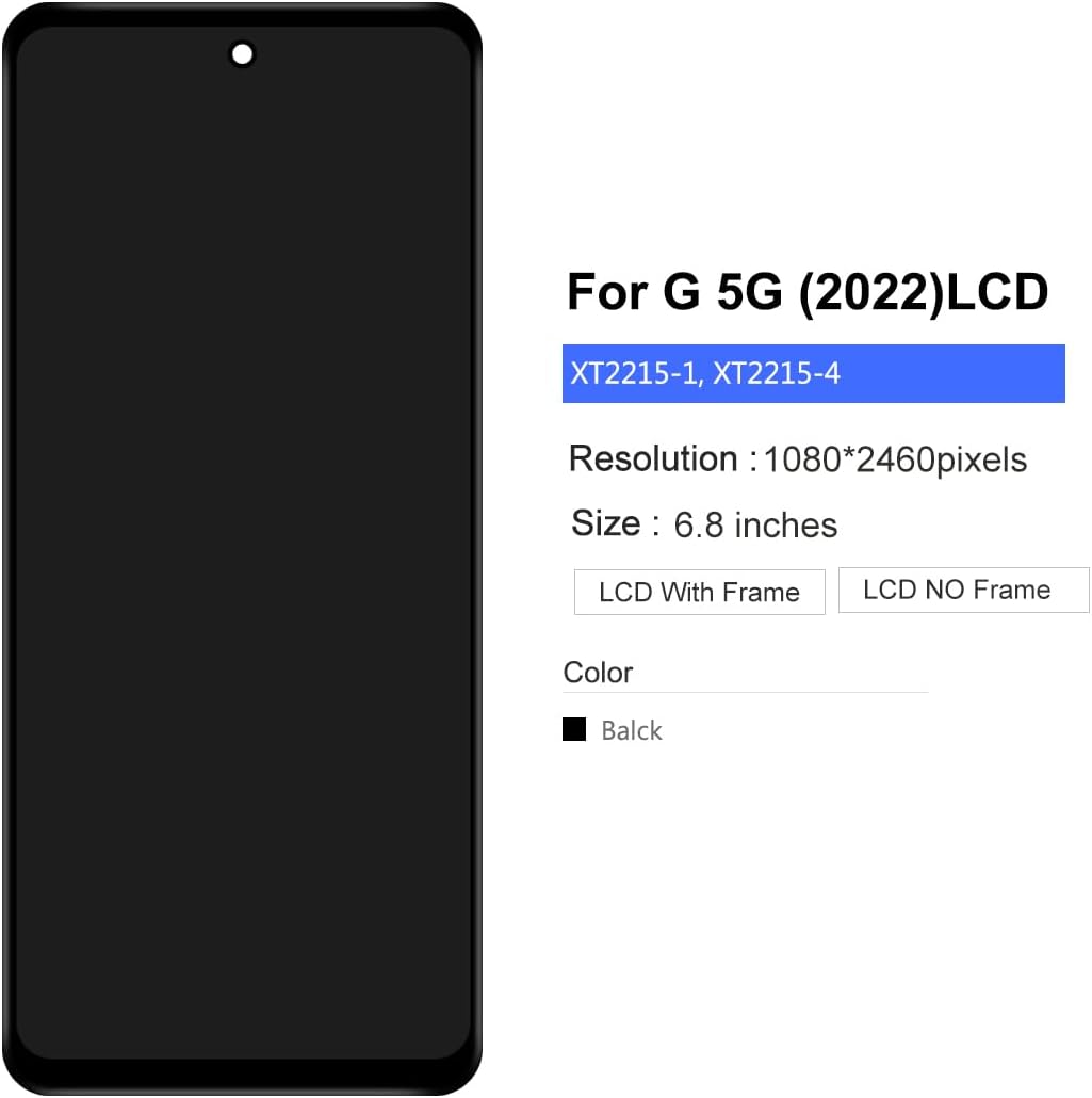 LCD for Motorola G 5G [2022 Version] Screen Replacement Kits | with Frame,with tools,6.5 inch,for XT2215 XT2215-1 XT2215DL,