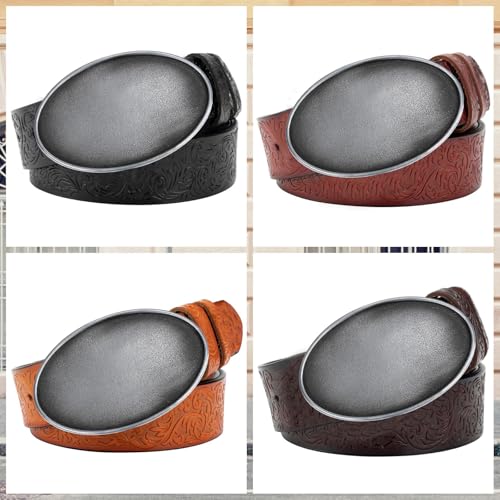 Image of Western Cowboy Vintage Rodeo DIY Blank Belt Buckle for Men | Durable zinc alloy, fits 1.5in leather belts, versatile western belt buckle, for rodeo, casual and formal outfits