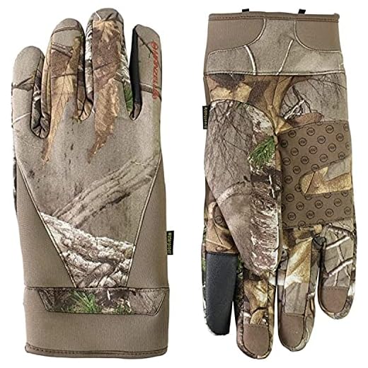 Manzella Men's Stretch Coyote Cold Weather Hunting Glove, Waterproof, Windproof, Touchscreen Capable, Realtree Xtra, X-Large