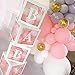 Baby Shower Boxes Party Decorations – 4 pcs Transparent Balloons Boxes Décor with Letters Baby Blocks Design for Baby Shower Gender Reveal Backdrop