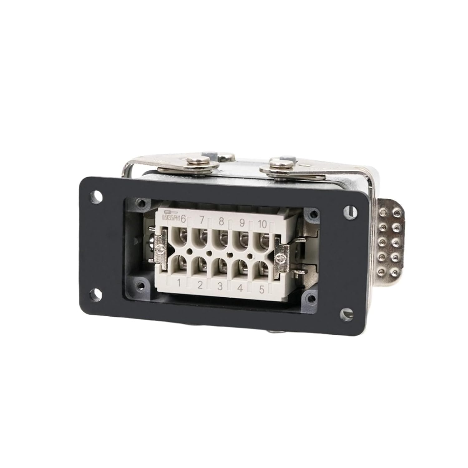 Rectangular Heavy Duty Connector HDC-HE-10 Pins 500V 16A | Contact Industrial Power Screw Plug-in Socket Side/Top Entry HDC-HE-10(Side entry)