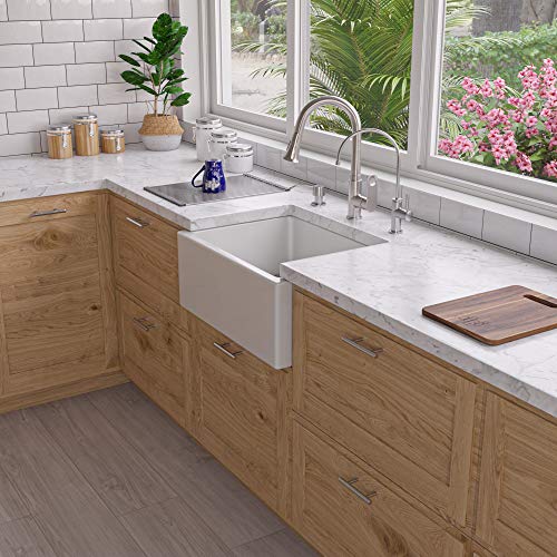 Alfi Brand Ab2418Sb-W Smooth Thick Wall Fireclay Single Bowl Farm Sink, 24", White #TOP2