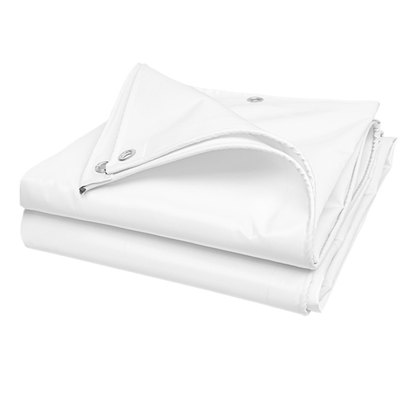White Heavy-Duty Canvas PVC Tarpaulin Outdoor Camping Tent Canopy Garden Pergola Sun Shelter Car Shed Awning Truck Tarp Cover(Thick 0.42mm,3x6m)