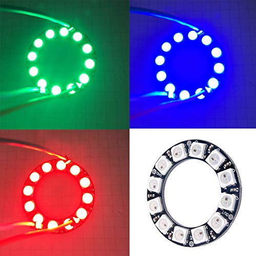 Image of 5PCS 12 X WS2812B RGB LED Rings 12 Bits 5050 Lamp Light with Integrated Driver Full Color Lights DC 5V for Arduino Raspberry Pi