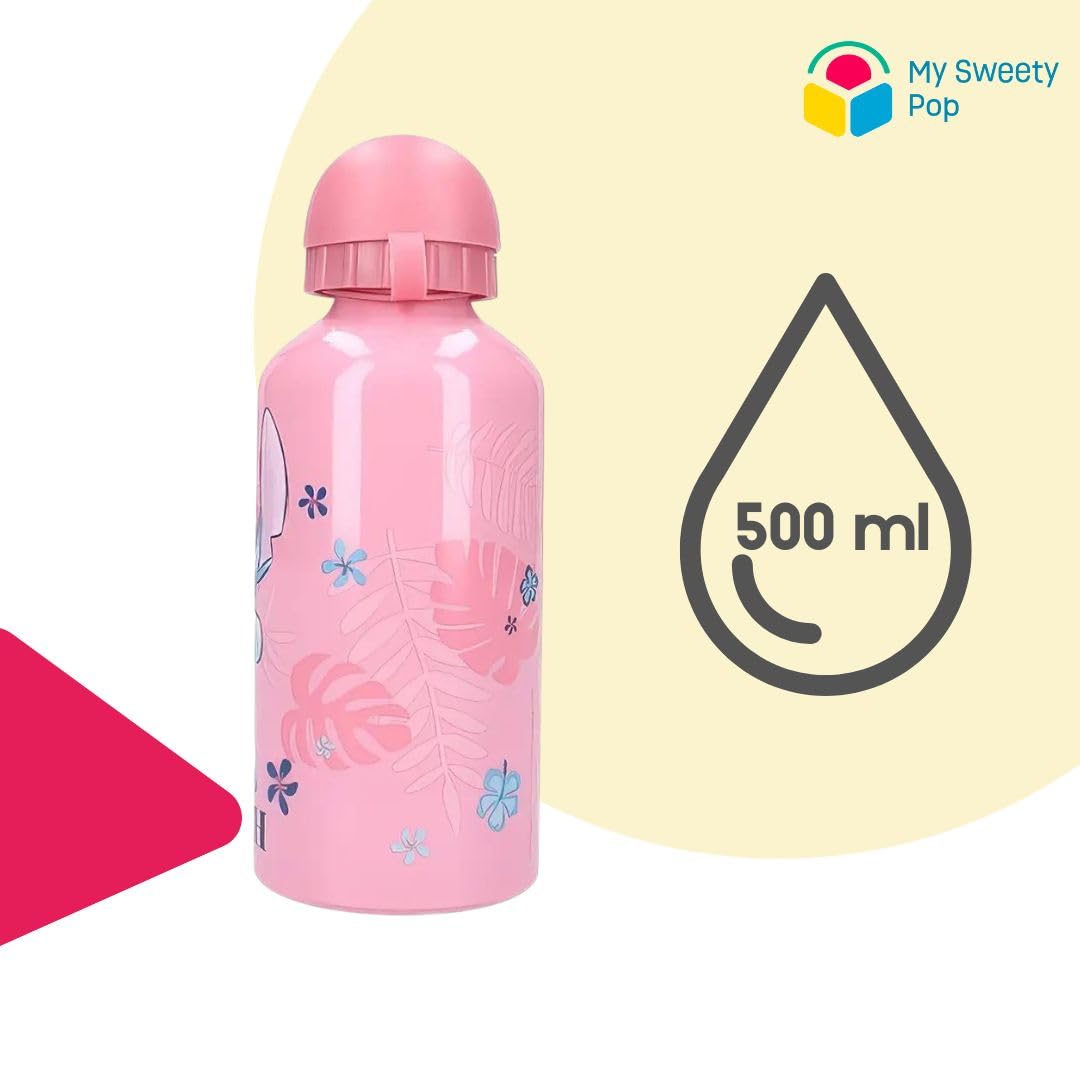 Gourde Aluminium Enfant Stitch - 500 Ml - Sans BPA - Idéale École Et Voyage - Cadeau Enfant 3 Ans Et +