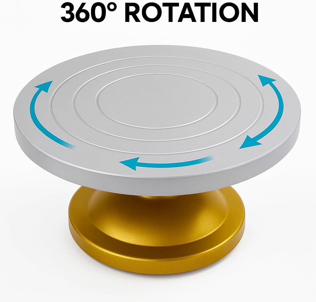 IRSTBL - Sculpting Wheel 12" – Heavy Duty Plastic Banding Wheel Turntable with Steel Bearings & Anti-Slip Base – Pottery, Ceramics, Model Making – Includes 8 Piece Clay Tool Set