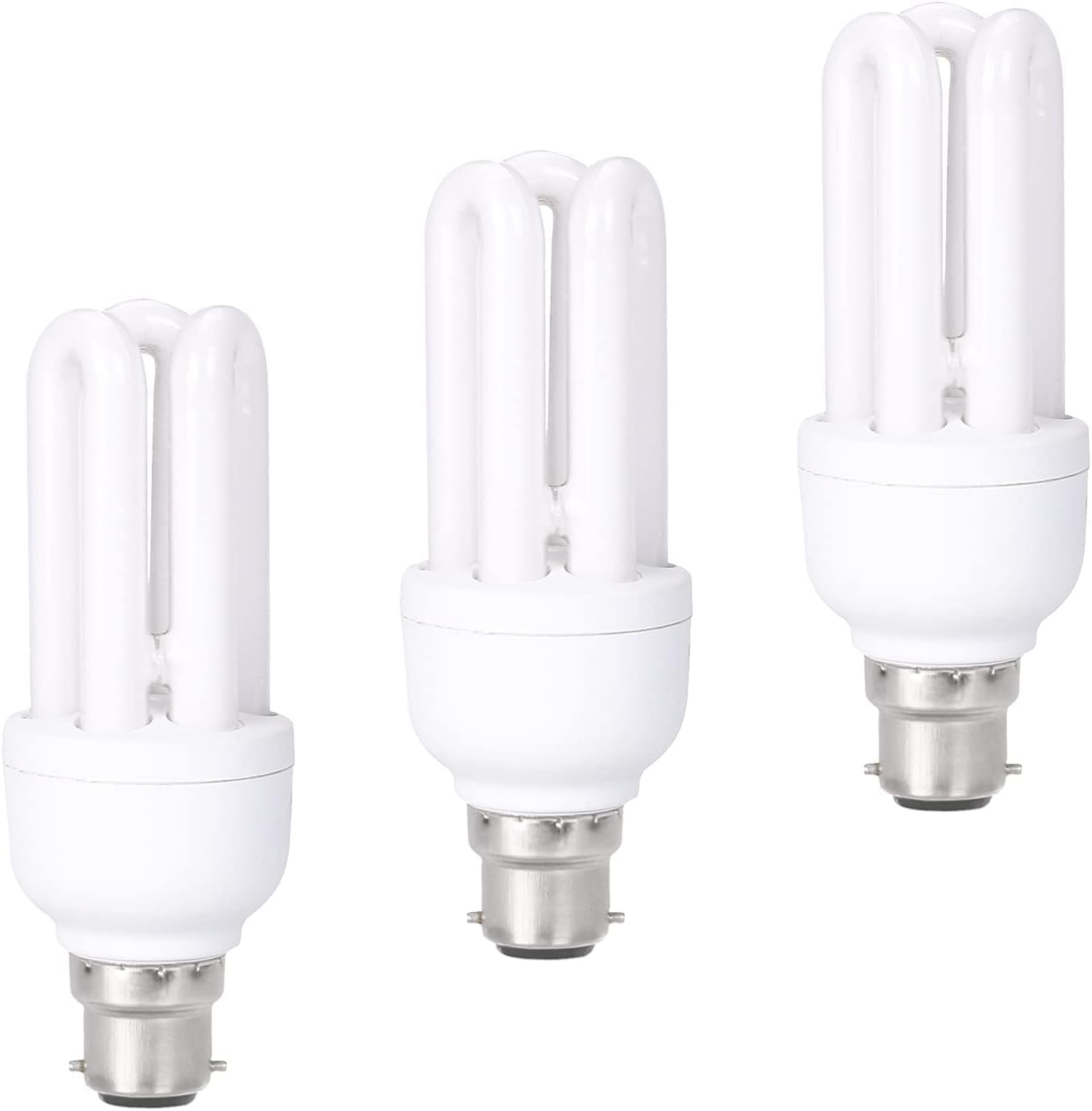 KOR Energy Saving Light Bulbs, 11W CFL Low Energy Light Bulbs Bayonet, B22/BC/Bayonet Cap, 660 Lumens, 6400K Daynight Bulb, 3 Pack