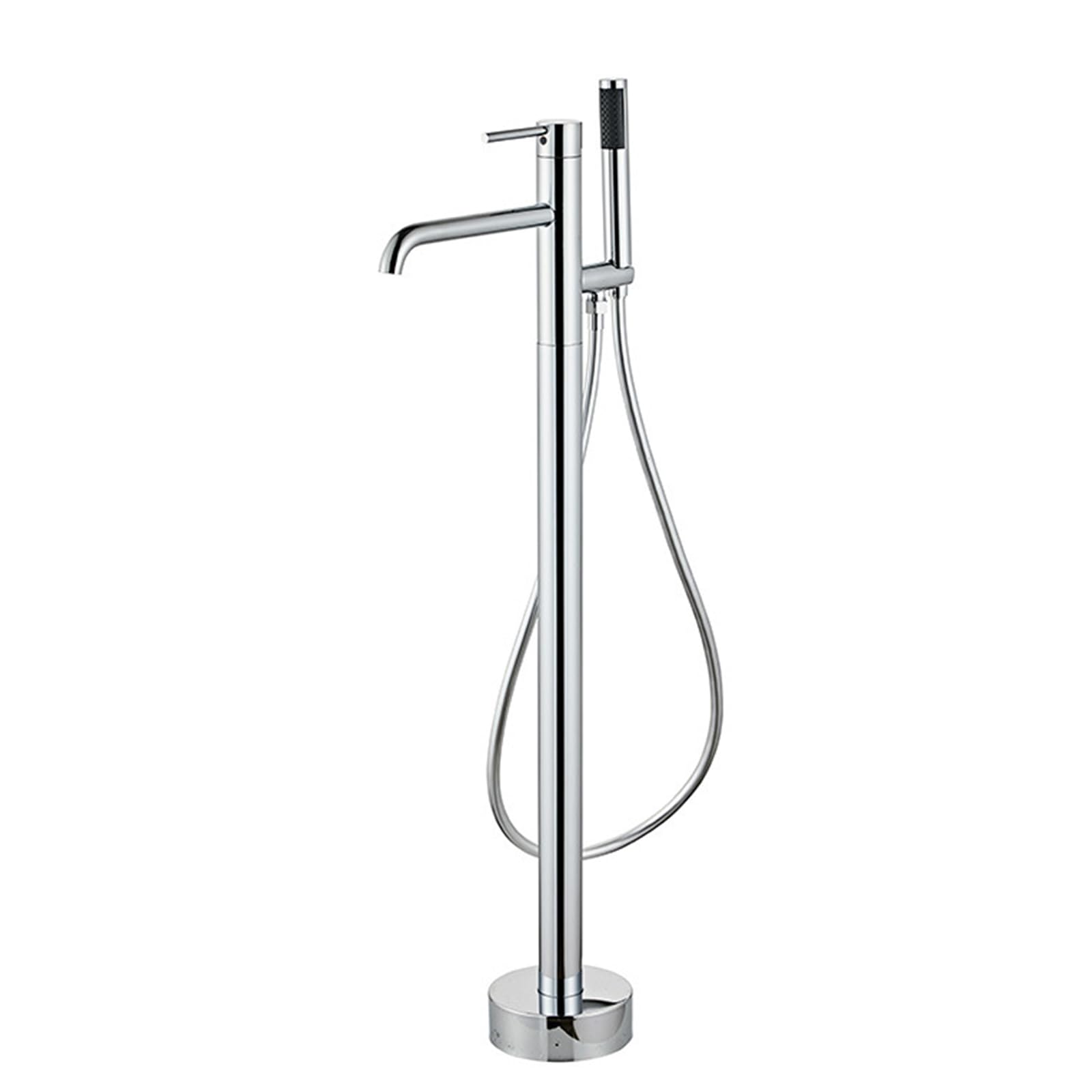 Mitigeur bain sur pied avec douchette à main et inverseur fluide en laiton durable