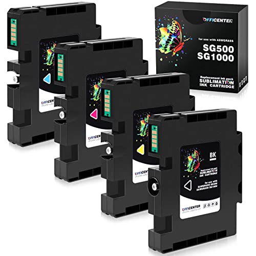 Officenter Sublimation Ink Cartridge Compatible For Sawgrass Virtuoso Sg500 Sg1000 Printer(1*Magenta, 1*Black, 1*Cyan, 1*Yellow, 4-Pack) #TOP2
