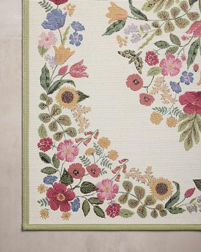 Image of Loloi Rifle Paper Co Perennial Cream 6'-7 inch x 9'-4 inch Area Rug