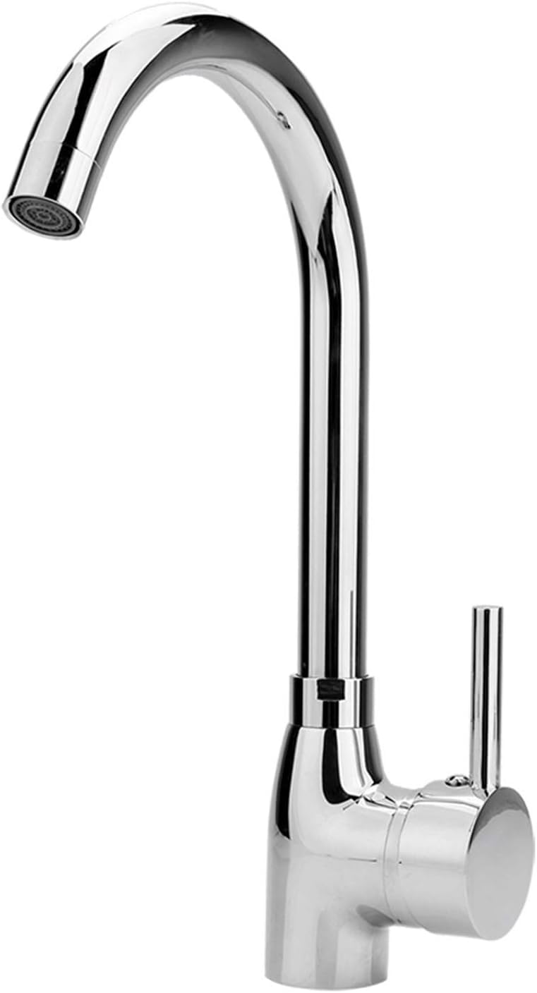 Robinet de cuisine pivotant à 360° mélangeur eau chaude et froide à bec haut pour lavabo