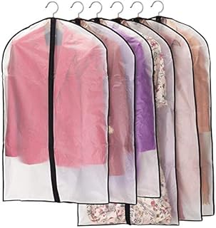 Niviy Garment Bags Pack of 6 Translucent Garment Bags 120 x 60 cm + 100 x 60 cm Breathable Fabric Suit Bag for Suits Dresses Coats Jackets Shirts Evening Dresses Suit Bag Storage