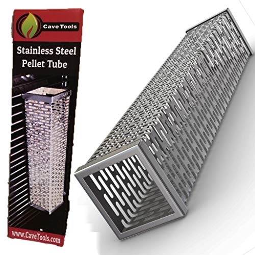 Pellet Tube Wood Smoker Box - High Grade 304 Stainless Steel 8+ Hours Hot or Cold Smoking Generator Kit for Cheese Salmon Fish or Meat on BBQ Grill - Barbecue Grilling Accessories
