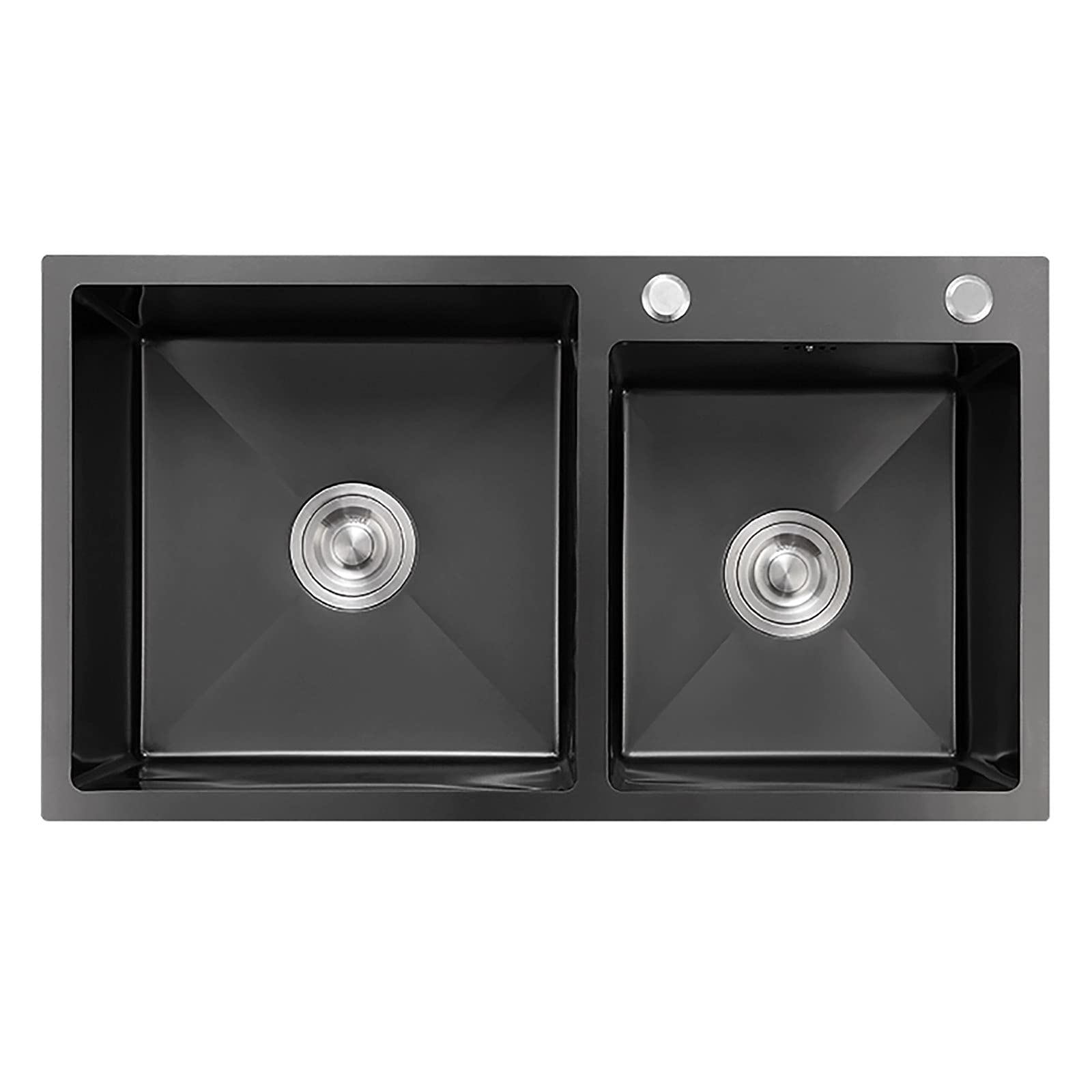 Évier cuisine 2 bac Wddwymll en inox 304 de 72x40 cm avec son kit de vidange complet