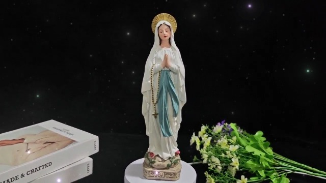 Estatua Nuestra Señora de Lourdes 11 pulgadas miniatura 7