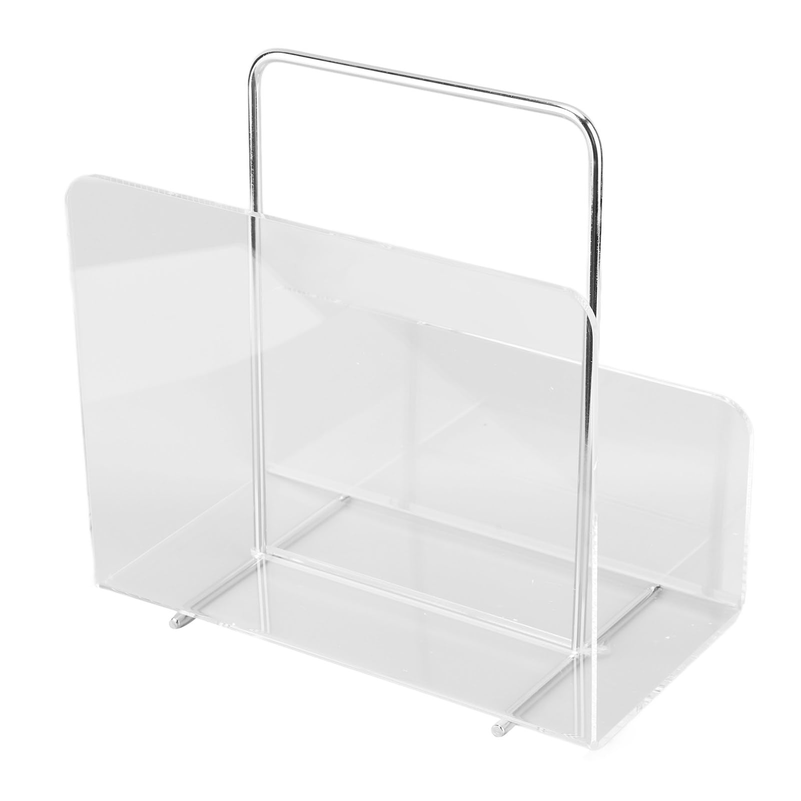 SIXRUN Transparenter Acryl-Magazinhalter, Aufbewahrungsbox für Büroorganisation mit Goldenem Metallgriff, für Zeitschriften und Dokumente
