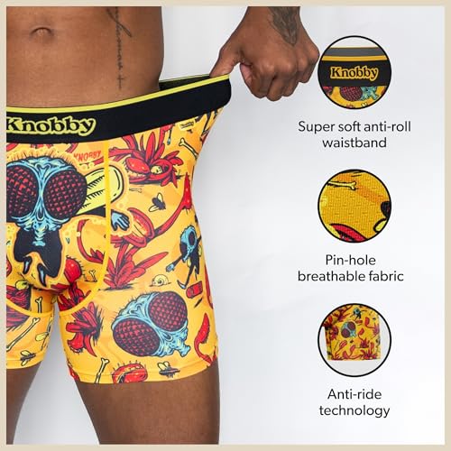 Knobby Mens Boxer Briefs - 4.5" Inseam, Moisture Wicking, Odor Control, Breathable, Tagless, Designer Underwear for Men3