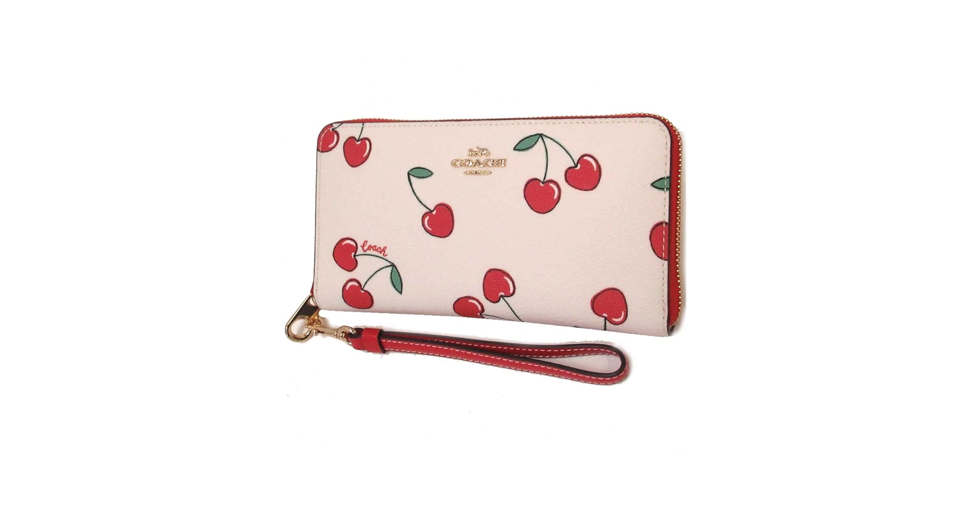 (在庫残り1個)COACH 長財布 チェリー ラウンドファスナー 新品未使用 コーチ COACH 財布 レディース 長財布 チェリー さくらんぼ