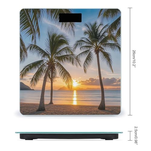Balanza Digital de Baño Sunset Palm Tree con Plataforma Amplia miniatura 2