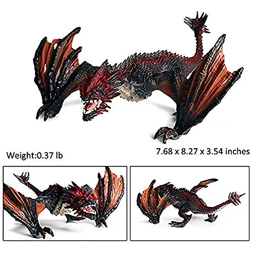 Hiawbon 7.68 X 8.27 X 3.54 Inches Realistic Dragon Figurine Plastic Flying Dragon Action Figurine For Birthday Gift #TOP1