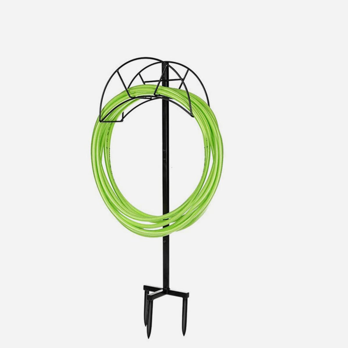 Schlauchaufroller und Gartenschlauchhalter aus Eisen mit Stabilem Stand Minimalistisches Design Freistehend und Wetterfest für Garten und Außenbereich Schwarz