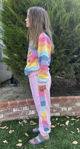 Image of Little Girls 2 Piece Outfits Ruffle Sleeve Unicorn Sweatshirts Top and Leggings Set School Outfits Kids Clothing Set