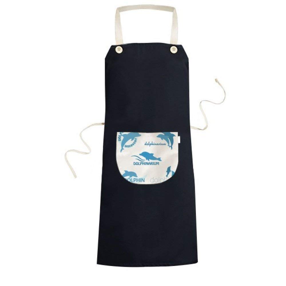 Tablier cuisine noir bavoir de poche bleu ocean dauphin biologie