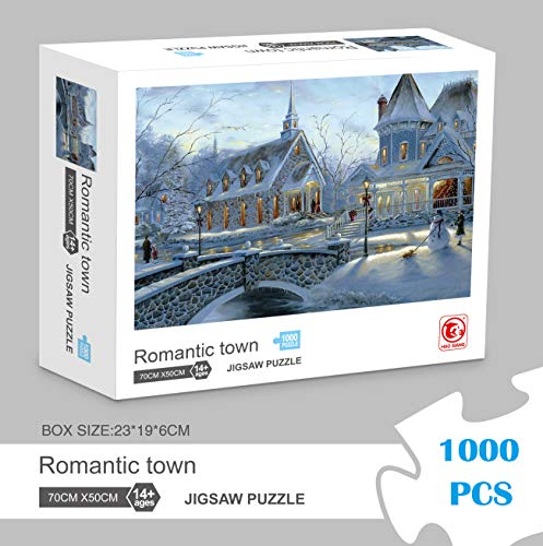 IFLOVE Christmas Snow Puzzle Holiday Snow Snowman Jigsaws Gift 1000 Pieces-Themes Puzzle Sets for Family, Brain Challenge Puzzle for Kids and Adult (Snow)