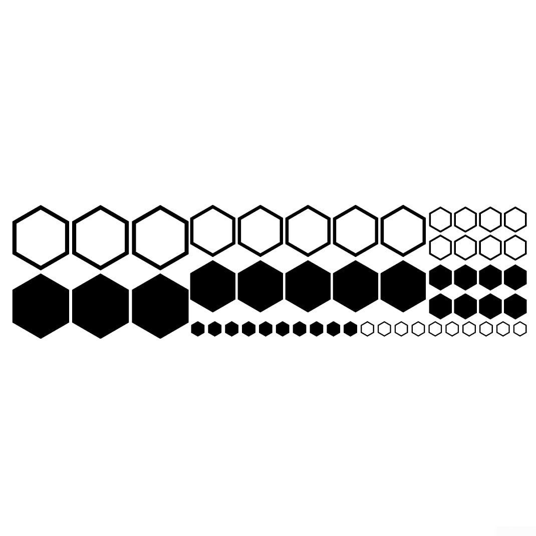 Autocollant en vinyle 52 cellules pour voiture motif nid d'abeille conçu pour une application extérieure sur les voitures avec matériau propre et résistant à la décoloration (noir)