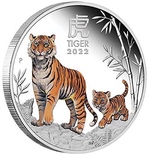 Lunar III Tiger 1 Oz Silber farbig coloriert 2022