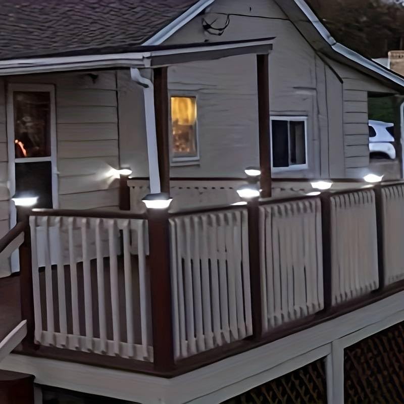 Rheme Solar 4 Pack Post Lights Outdoor Glass LED Fence Cap Light 2 Modes for 4x4 5x5 6x6 Posts Deck Patio Garden Decoration - Image 6