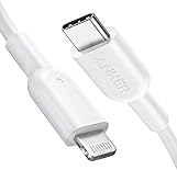 Anker PowerLine II USB C auf Lightning Kabel,180 cm lang, MFi-Zertifiziert, für iPhone 13/13 Pro/12/12 Pro Max/11 Pro/X/XS/XR/8 Plus, für Typ-C Ladegeräte,Unterstützt Power Delivery(Weiß)