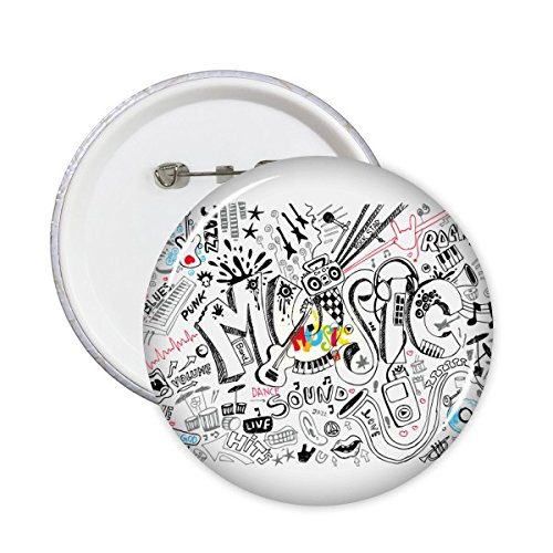 Pins graffiti street culture : 5 badges XXL bleu rock jazz pour un style urbain sur veste