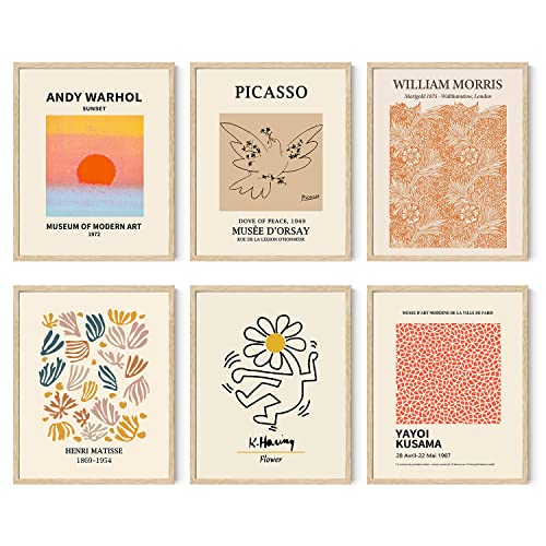 Iknostine Famous Artist Wall Art Prints Set of 6 Matisse Posters Canvas Artwork Aesthetic William Morris Picasso Andy Warhol Gallery Wall Decor for Bedroom Kitchen Dorm Living Room (8"x10" UNFRAMED) Iknostine Famous Artist Wall Art Prints Set of 6 Matisse Posters Canvas Artwork Aesthetic William Morris Picasso Andy Warhol Gallery Wall Decor for Bedroom Kitchen Dorm Living Room (8"x10" UNFRAMED)