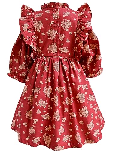 Bonnie Jean Girls 3M-6X Smocked Pinafore Ruffle Woven Dress3