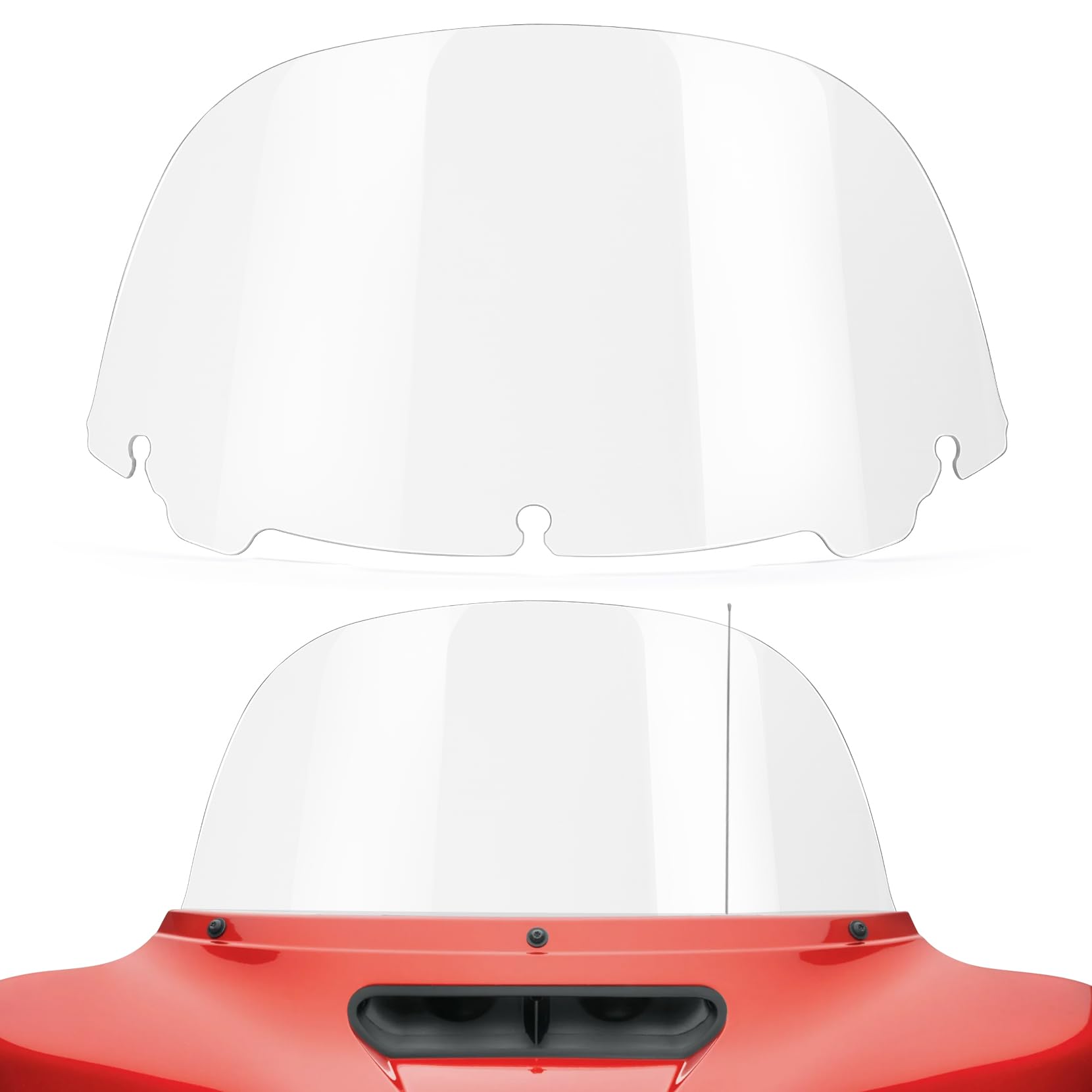 Amazicha 10" Clear Windshield Round Windscreen Wind Splitter Wind Deflector Compatible with Harley Davidson Touring Electra Glide Ultra Classic Street Glide Ultra limited Tri Glide 2014-2023