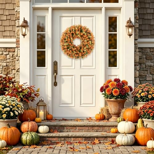 20 U'Artlines Faux Autumn Eucalyptus Fall Wreath 9.49 + Free Shipping w/ Prime or on 35+ + 50% Off Code K9Y6FMLB - image 2