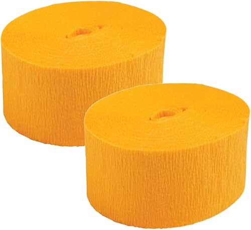 K-Kraft Goldenrod - 2 rollos de serpentinas de papel crepé para cumpleaños, vacaciones, escuela, fiesta