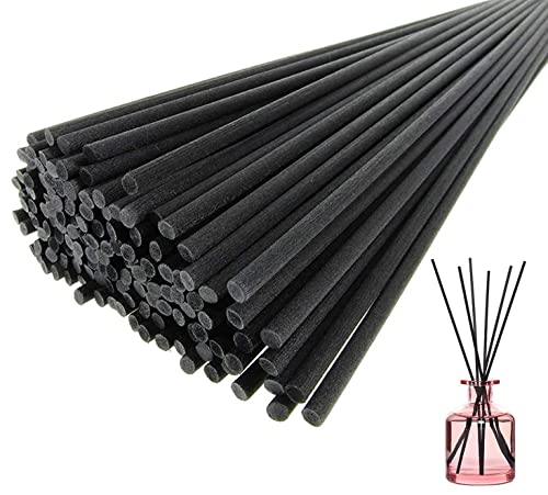 Varillas Ratan Ambientador Varilla Ambientador 160PCS Varillas Madera Negra para Oficina Casa Dormitorio Habitaciones Hotel SPA 24 cm x 3 mm Cover