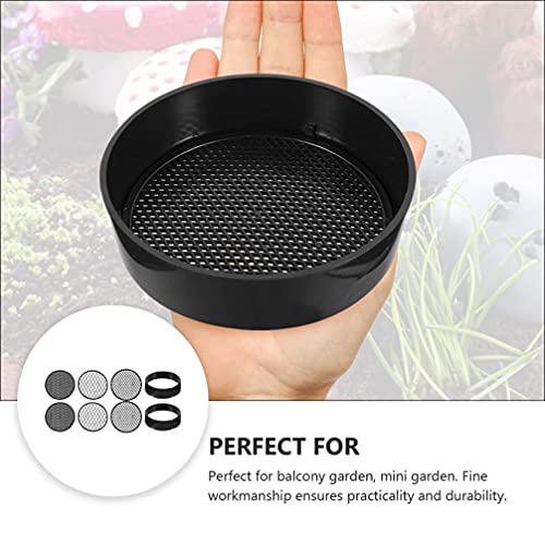 Cabilock Conjunto de peneira de solo, 8 peças, peneira de malha, peneira de jardim, bonsai, ferramen