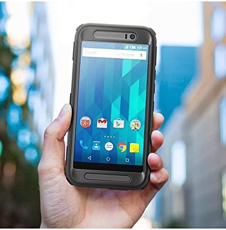 HTC One M9 Case, Armorbox i-Blason HTC One Hima M9 built in Screen Protector Full body Heavy Duty Protection Shock Reduction Bumper Corner (Black)
