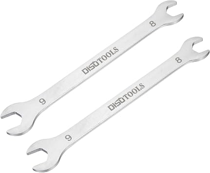 sourcing map 2pcs 8x9mm Double Open End Wrench Stainless Steel Spanner