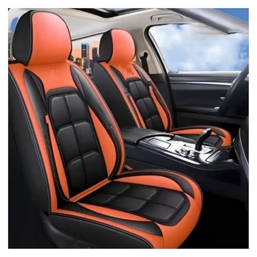 Housse siège voiture tout compris contre l'usure avec coussin en cuir orange universel